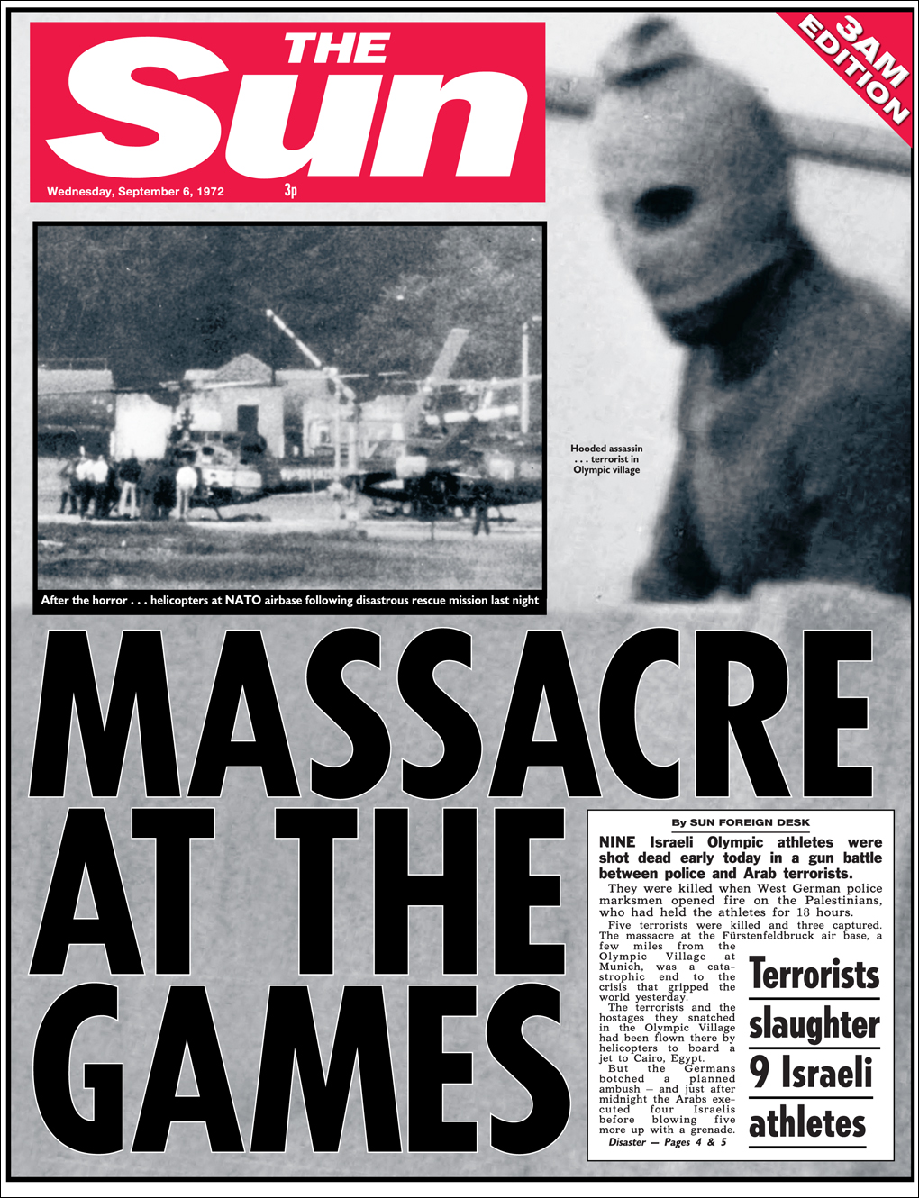 Massacro strage olimpiadi monaco 1972 copertina sun
