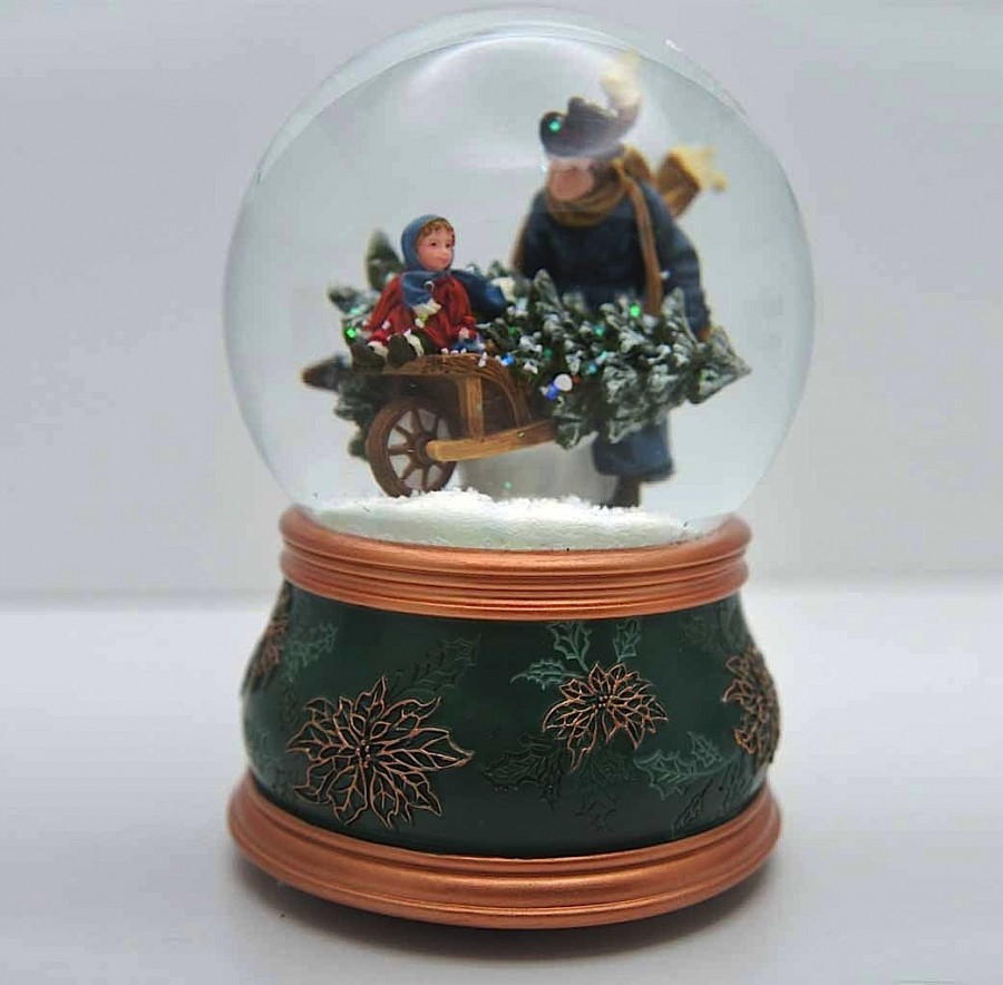 PALLA DI VETRO CON NEVE addobbi