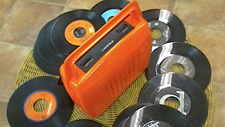 Mangiadischi PENNY orange VINTAGE anni 80 VINILE disco 45